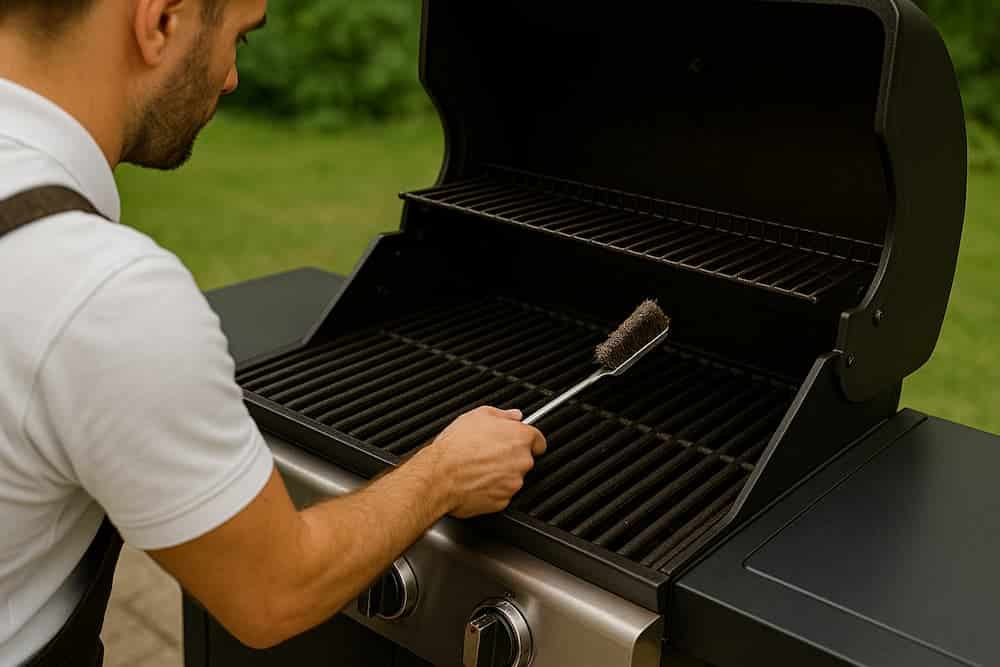 BBQ Repair Vancouver. Appliance repair tech working on A bbq