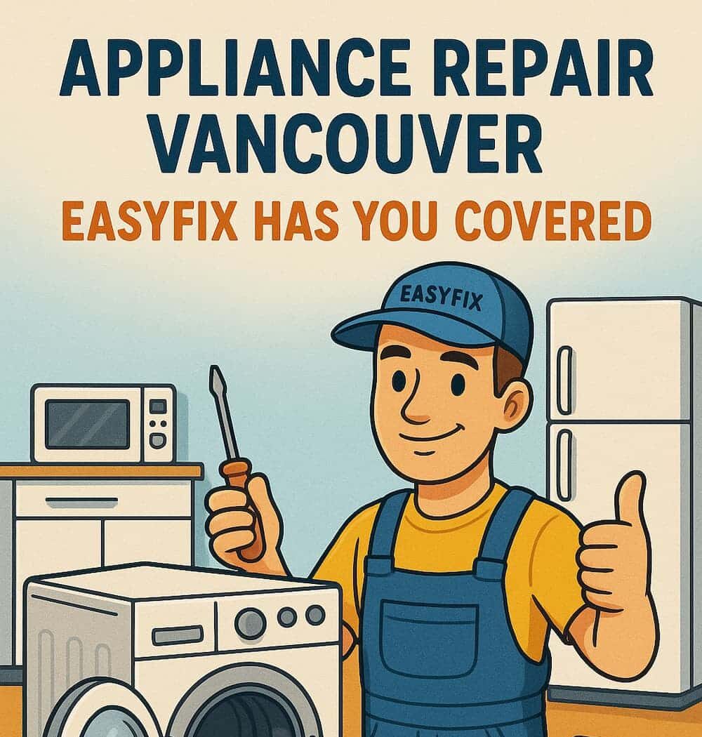 Appliance Repair Vancouver technician fixing washing machine – EasyFix professional service.